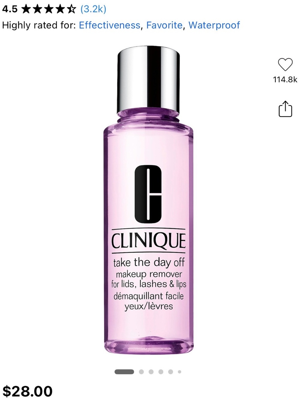 CLINIQUE Take The Day Off Makeup Remover For Lids, Lashes & Lips